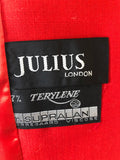 womens  vintage  Urban Village Vintage  urban village  Red  pockets  made in england  long sleeves  long sleeve  long length coat  long length  long coat  Julius London  Jacket  collared  70s  1970s  10