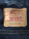 vintage  Urban Village Vintage  urban village  red tab  pockets  long sleeve  levis strauss  levis  levi strauss  Denim jacket  denim  collar  button  blue