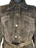 womens  western  waist tie belt  vintage  Urban Village Vintage  tie belt  Suede Jacket  Suede  shirt  Jacket  dagger collar  brown  70s  1970s  12