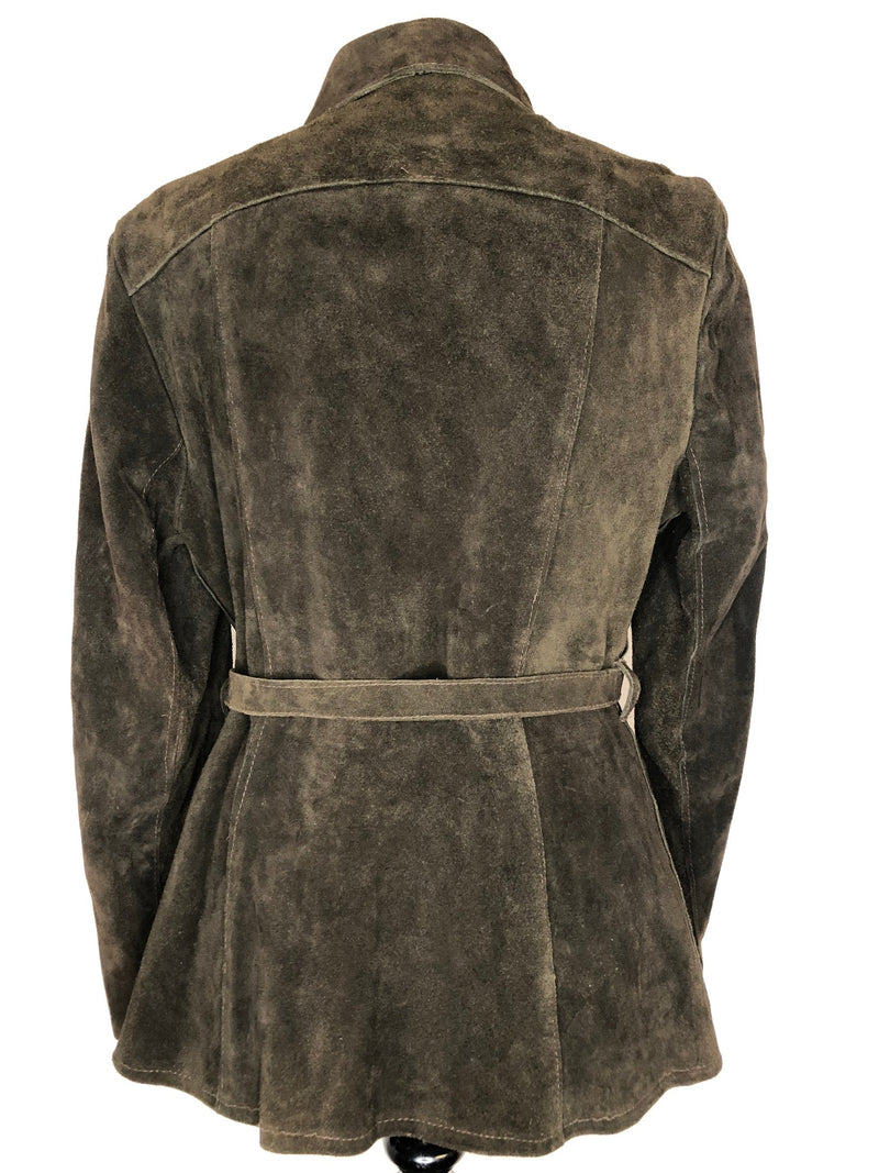 womens  western  waist tie belt  vintage  Urban Village Vintage  tie belt  Suede Jacket  Suede  shirt  Jacket  dagger collar  brown  70s  1970s  12