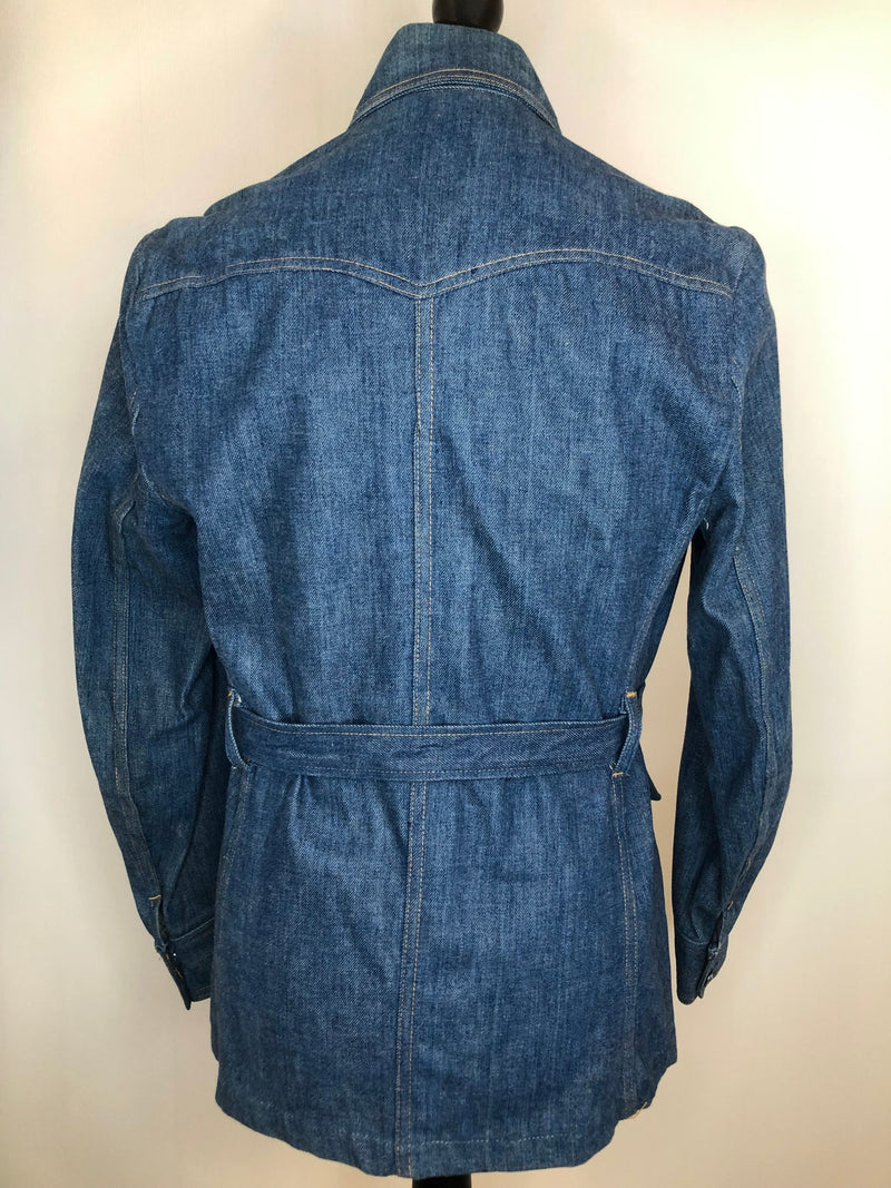 vintage  Urban Village Vintage  urban village  Shirt  shacket  rappers  press stud  mens  medium  m  Jacket  Huggers  denim style  denim shirt  denim  button fastening  blue  belted  70s  1970s