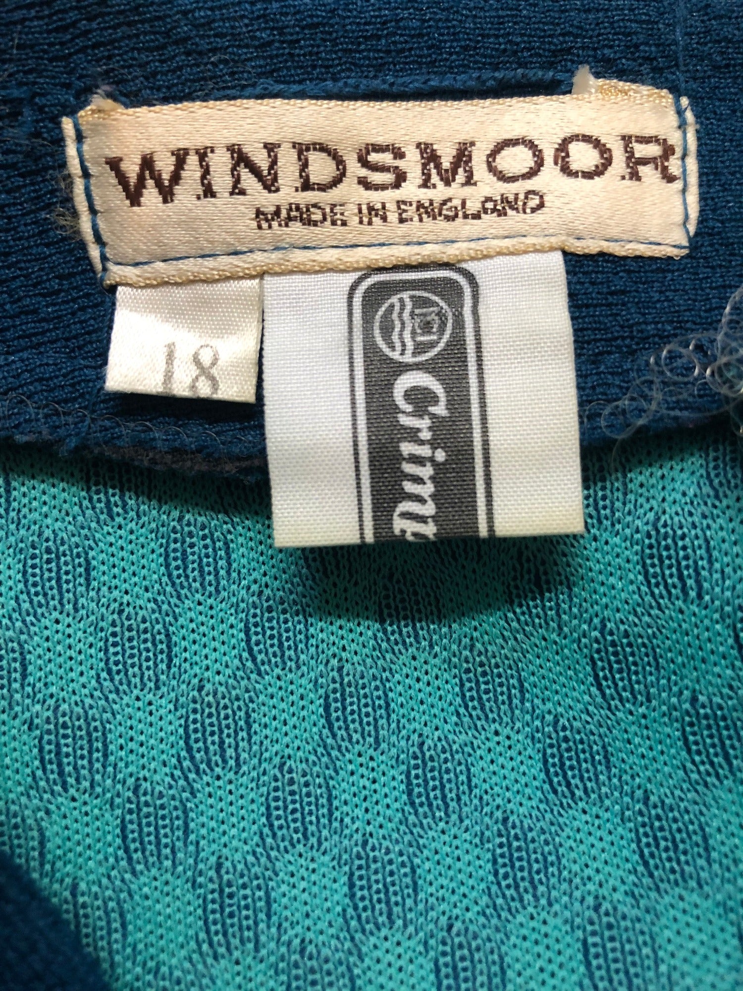 womens  windsmoor  vintage  v-neck  tunic top  tunic  top  Polka Dot  patterned  green  decorative pockets  70s  1970s  14