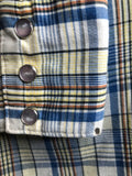 vintage  Urban Village Vintage  urban village  Shirt  retro  Mens Shirts  mens  long sleeves  Long sleeved top  long sleeve  L  Glug  dagger collar  dagger  cream  check  button  blue  70s  1970s