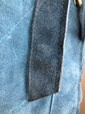 womens coat  womens  vintage  Suede Jacket  Suede  retro  mod  long sleeve  long  lining  jacket  button  blue  60s  1960s  10