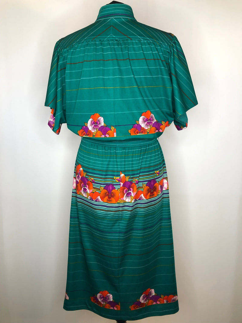 womens  waist belt  vintage  Urban Village Vintage  urban village  summer dress  summer blouse  summer  Stripes  spring  sheer  retro  maxi  keyhole neck  high neck  Green  folk  floral print  floral dress  floral  dress  Colin Glascoe  70s  1970s  10