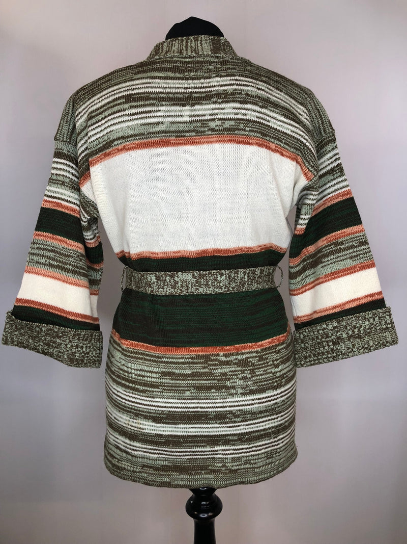 womens  vintage  Urban Village Vintage  urban village  space dye  retro  pockets  knitwear  knitted  knit  creamred baron  cardigan  cardi  boho  belted  belt  bell sleeve  70s  1970s  12