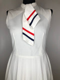 womens  vintage  Urban Village Vintage  urban village  tennis dress  tennis  stripes  straps  sheer  retro  pussy bow  nautical  long sleeve  dress  Devonshire Lady  back zip  70s  1970s  10