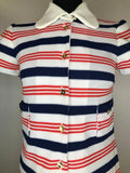 zip back  womens  white  vintage  Urban Village Vintage  stripes  striped dress  striped  scooter dress  scooter  Red  MOD  Blue  60s  1960s  10