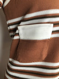 zip back  womens  white  vintage  Urban Village Vintage  stripes  striped dress  striped  scooter dress  scooter  MOD  brown  60s  1960s  10