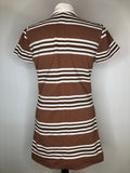 zip back  womens  white  vintage  Urban Village Vintage  stripes  striped dress  striped  scooter dress  scooter  MOD  brown  60s  1960s  10