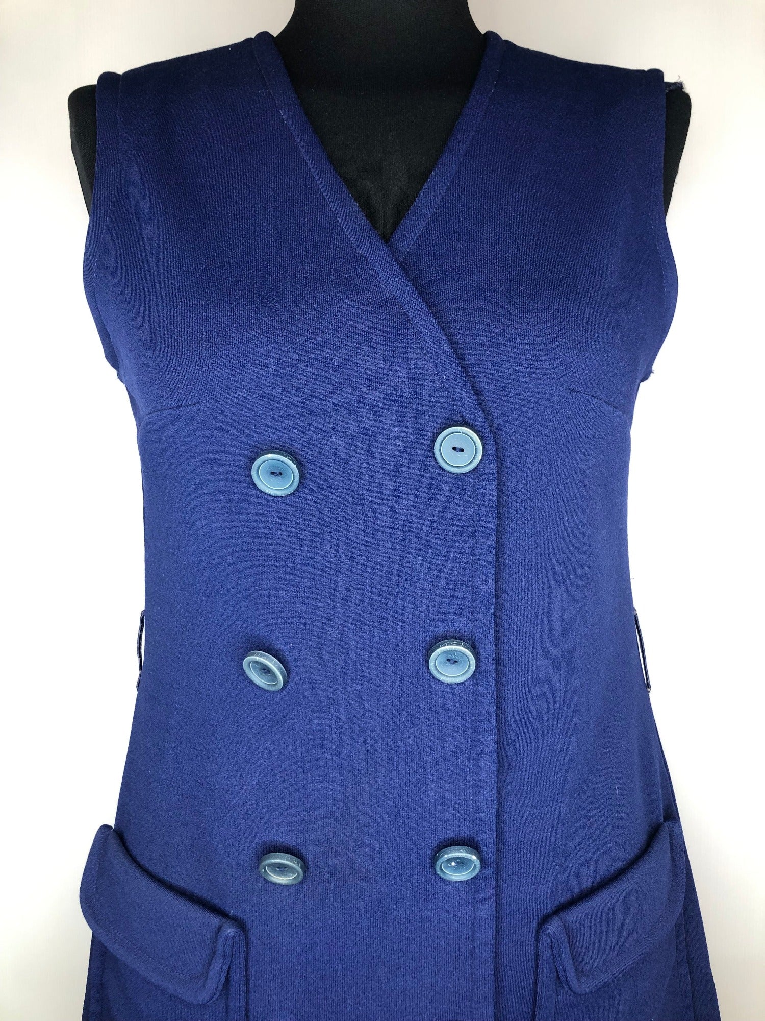 womens  vintage  summer  spring  retro  MOD  dress  Blue  back zip  60s  1960s  12