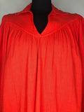 womens  vintage  v-neck dress  Urban Village Vintage  urban village  slip on  retro  Red  pleat detailing  New Hero  Native American Cotton  dress  collar  70s  1970s  16