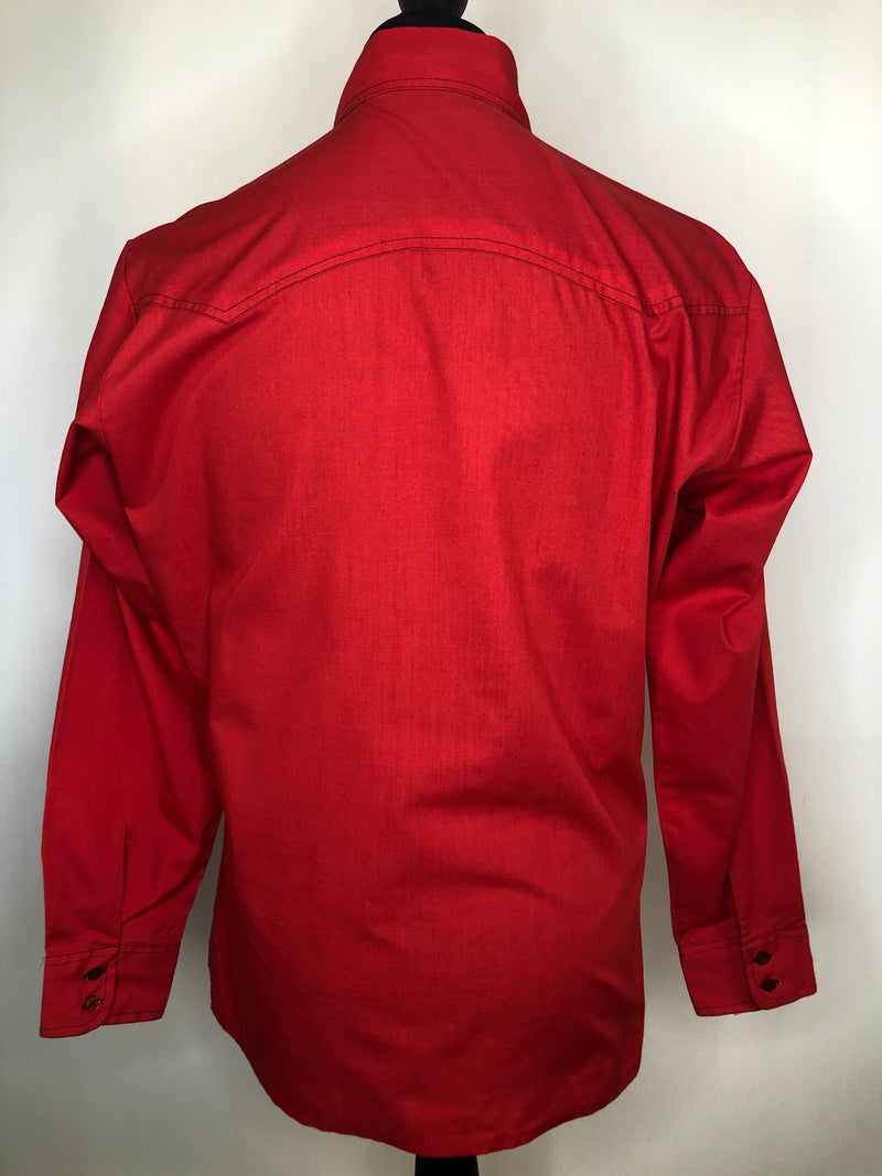 vintage  Urban Village Vintage  urban village  Shirt  retro  Red  pattern  party  mens  long sleeve  large  L  Fashion Point  collar  button  70s  1970s