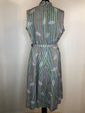 zip back  zip  womens  waist belt  vintage  Urban Village Vintage  urban village  Stripes  retro  purple  print  multi  green  dress  check  Blue  back zip  70s  1970s  14
