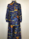 womens  wide leg  vintage  Urban Village Vintage  purple  palazzo pants  onsie  multi  jumpsuit  high neck  flares  flared  blue  all in one  70s  1970s  10