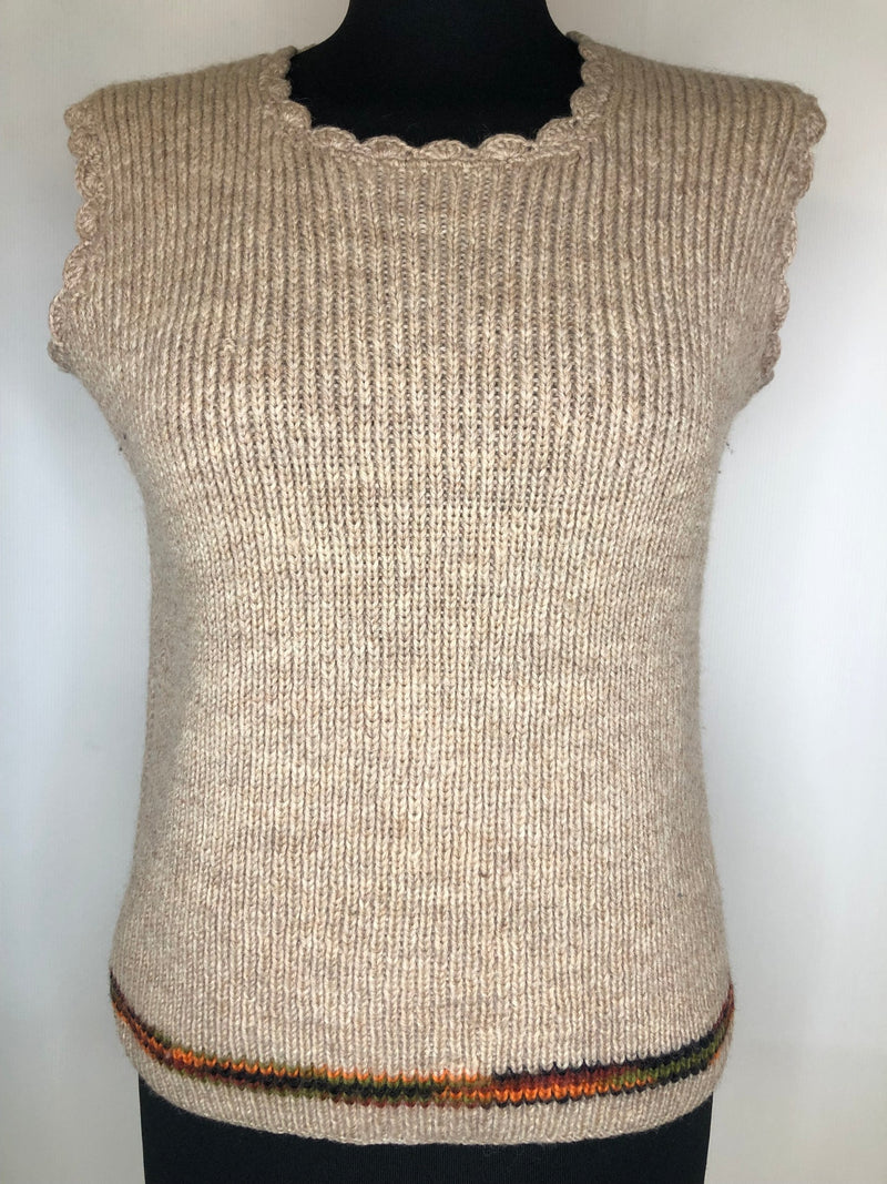 12  white  vintage  vest  Urban Village Vintage  urban village  tank  sweater  patterned  pattern  knitwear  knitted  knit  brown  beige  70s  1970s