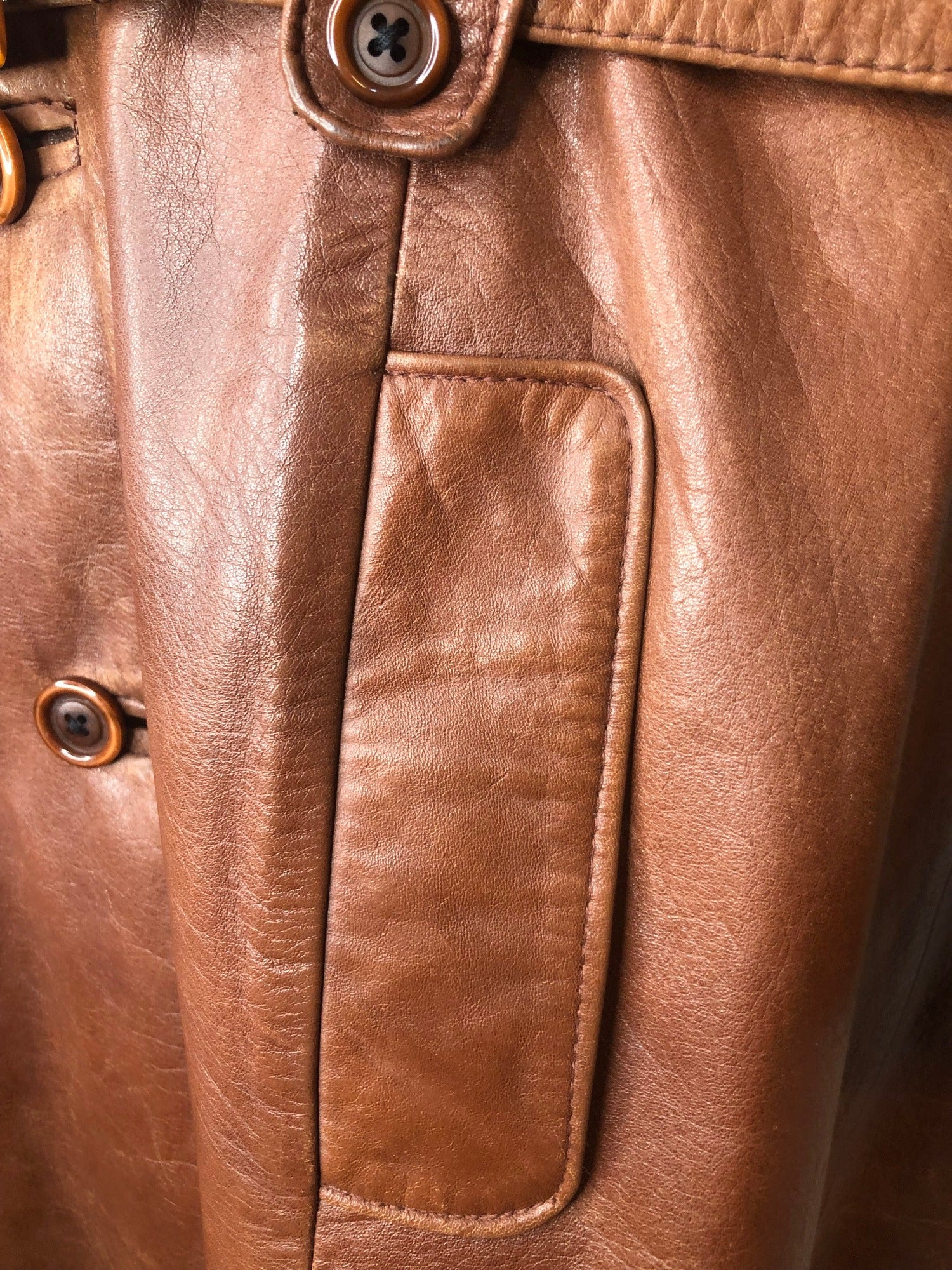 womens jacket  womens coat  womens  waist belt  vintage  Urban Village Vintage  urban village  trench  Richard Draper  pockets  long  lining  Leather Jacket  Leather  Jacket  coat  button  brown  Belted waist  belted jacket  belt  70s  70  1970s  10