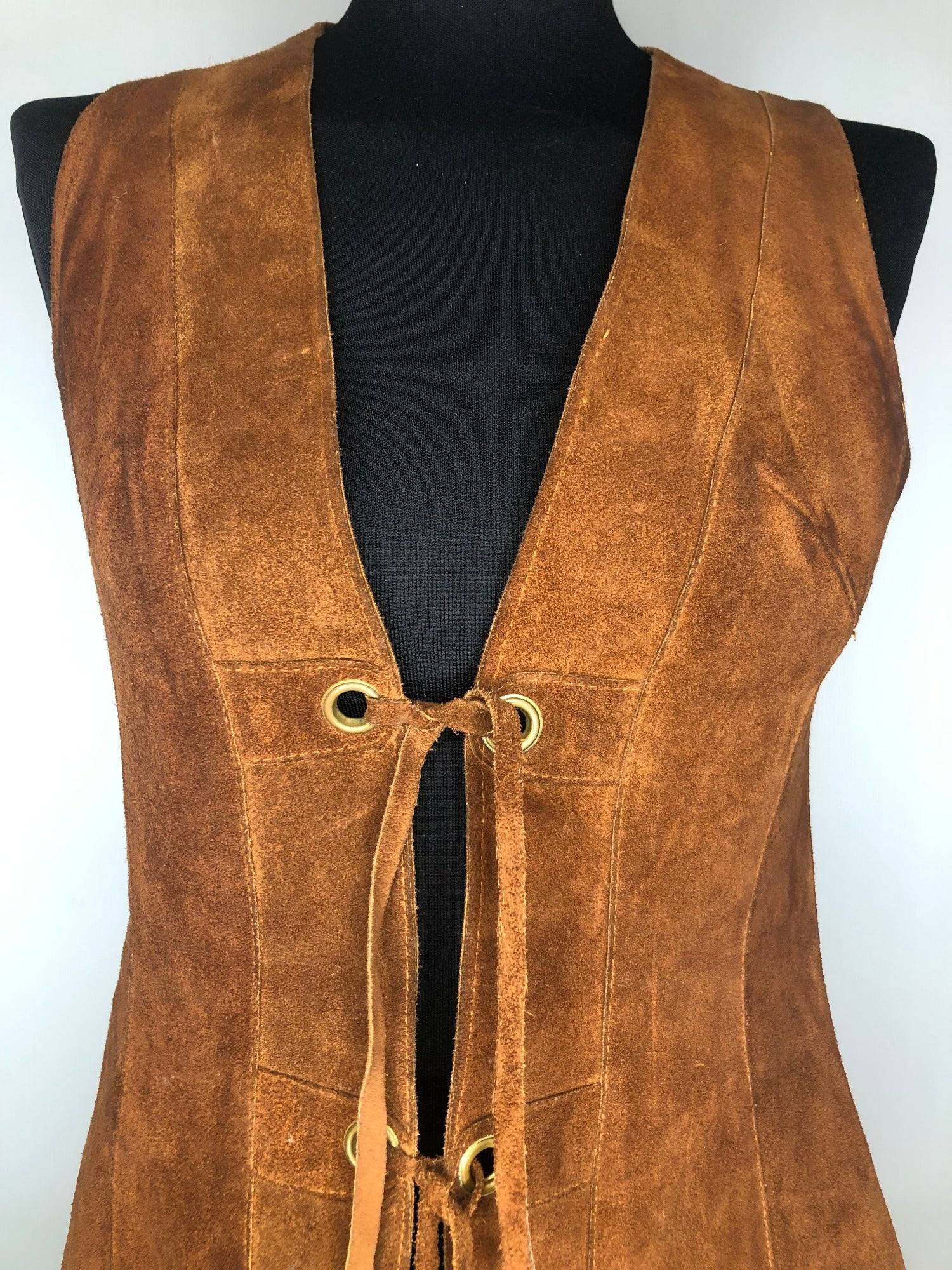womens jacket  womens coat  womens  waistcoat  vintage  vest  Urban Village Vintage  tunic  summer  Suede Jacket  Suede  Jacket  hippie  festival  dark brown  brown  boho  bohemian  60s  1960s  10