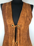 womens jacket  womens coat  womens  waistcoat  vintage  vest  Urban Village Vintage  tunic  summer  Suede Jacket  Suede  Jacket  hippie  festival  dark brown  brown  boho  bohemian  60s  1960s  10