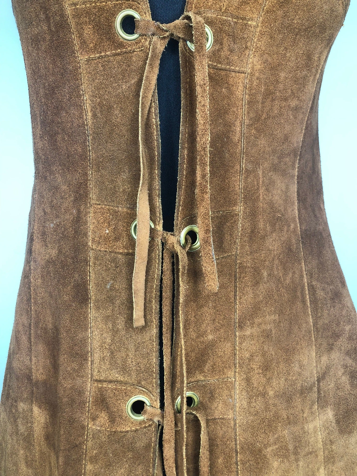 womens jacket  womens coat  womens  waistcoat  vintage  vest  Urban Village Vintage  tunic  summer  Suede Jacket  Suede  Jacket  hippie  festival  dark brown  brown  boho  bohemian  60s  1960s  10