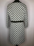 womens  white  vintage  Urban Village Vintage  two piece  set  patterned  mod  matching set  jacket  green  dress  60s  1960s  14