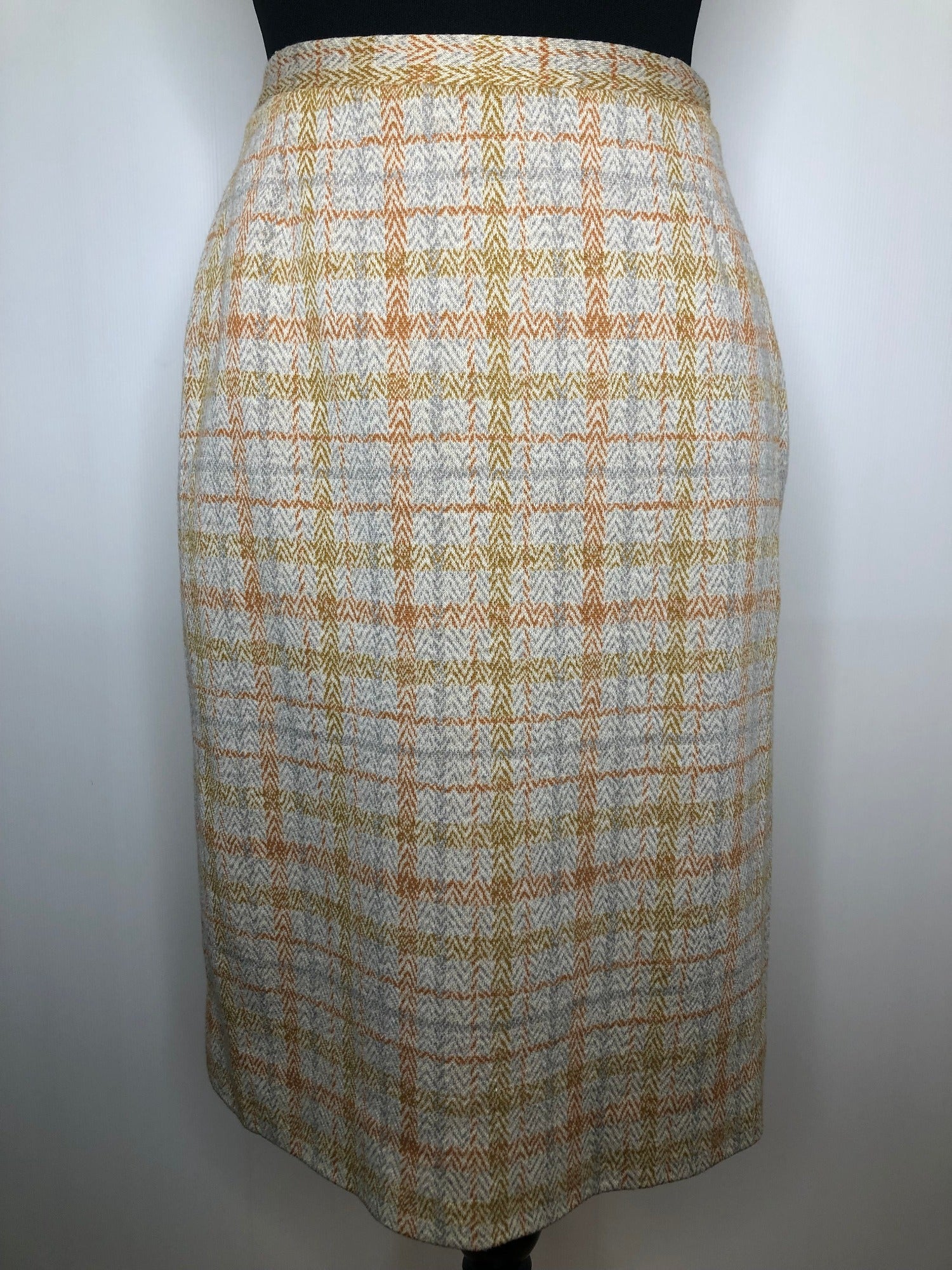 womens jacket  womens coat  womens  vintage  Urban Village Vintage  urban village  Skirts  skirt  Saint Joseph  pockets  pencil skirt  MOD  Jacket  grey  faux leather trim  decorative pocket  check  brown  blazer jacket  Blazer  60s  1960s  10