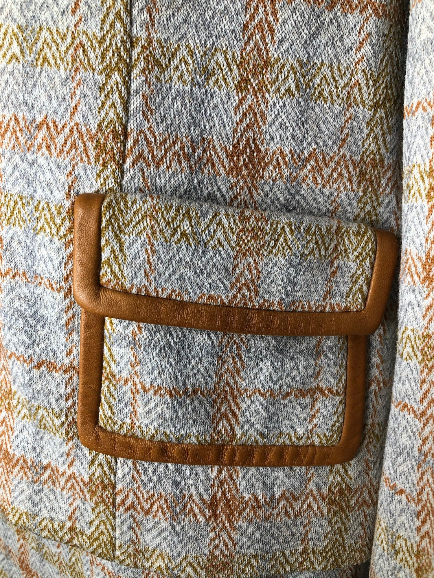 womens jacket  womens coat  womens  vintage  Urban Village Vintage  urban village  Skirts  skirt  Saint Joseph  pockets  pencil skirt  MOD  Jacket  grey  faux leather trim  decorative pocket  check  brown  blazer jacket  Blazer  60s  1960s  10