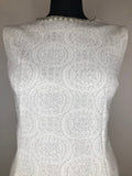 16  womens  white  vintage  Urban Village Vintage  tight fit  Spinney  silver  retro  MOD  metallic  lurex  dress  deadstock  60s  1960s