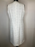 16  womens  white  vintage  Urban Village Vintage  tight fit  Spinney  silver  retro  MOD  metallic  lurex  dress  deadstock  60s  1960s