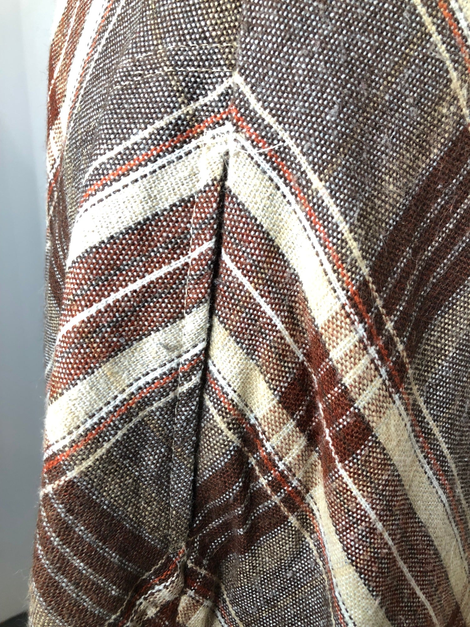 zip  womens  vintage  Urban Village Vintage  urban village  summer dress  summer  sleeveless  retro  MOD  midi dress  dress  check  brown  back zip  A-Line  70s  1970s  12