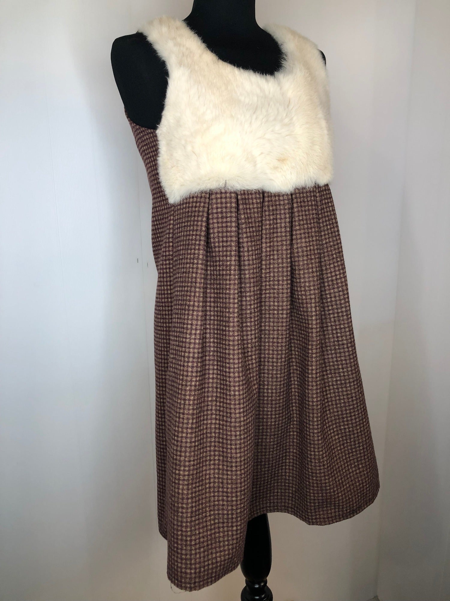 zip  womens  vintage  Urban Village Vintage  urban village  summer dress  summer  sleeveless  retro  MOD  midi dress  dress  Coney Fur  check  brown  back zip  autumnal  autumn dress  autumn  A-Line  70s  1970s  10
