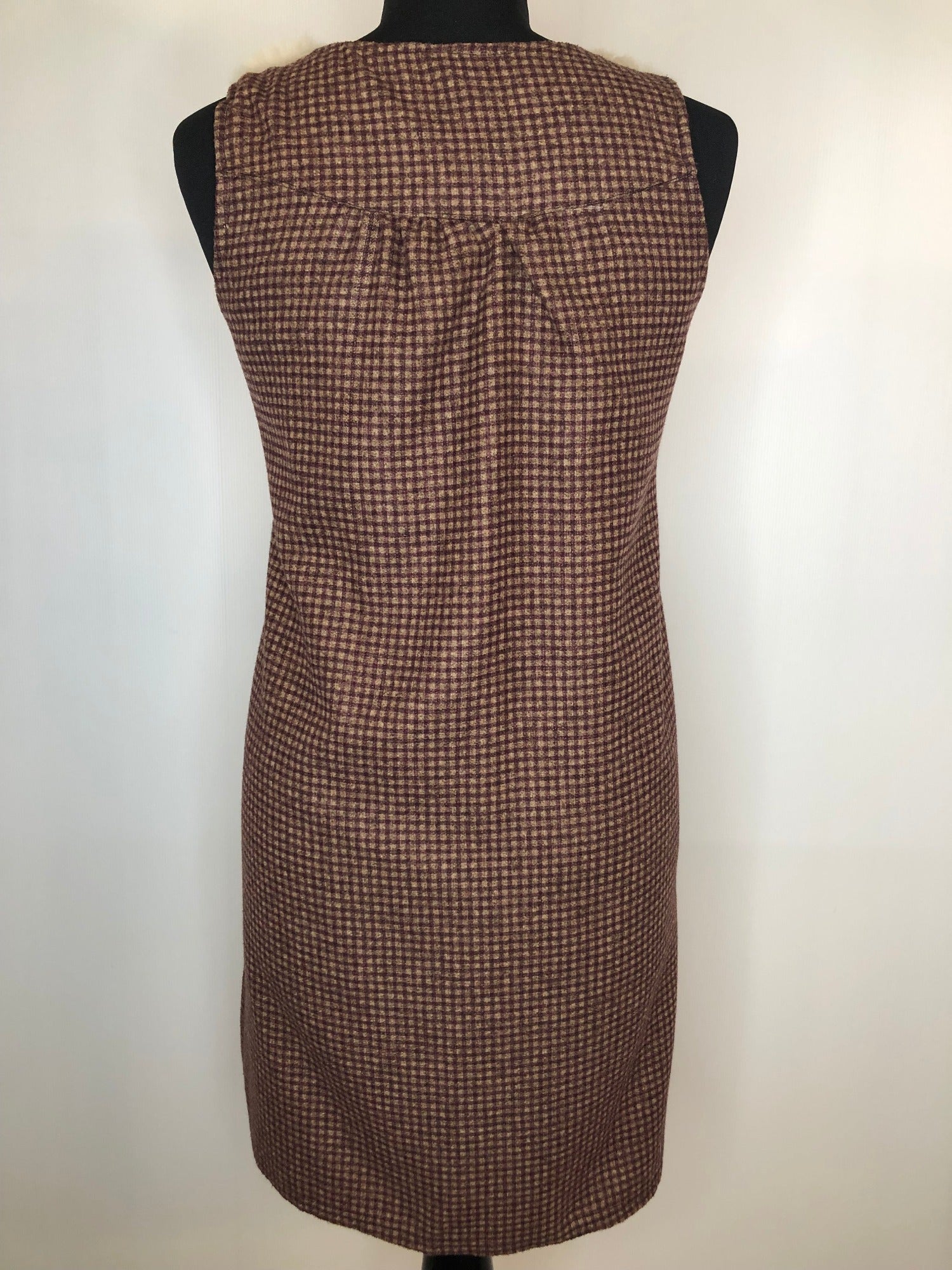 zip  womens  vintage  Urban Village Vintage  urban village  summer dress  summer  sleeveless  retro  MOD  midi dress  dress  Coney Fur  check  brown  back zip  autumnal  autumn dress  autumn  A-Line  70s  1970s  10