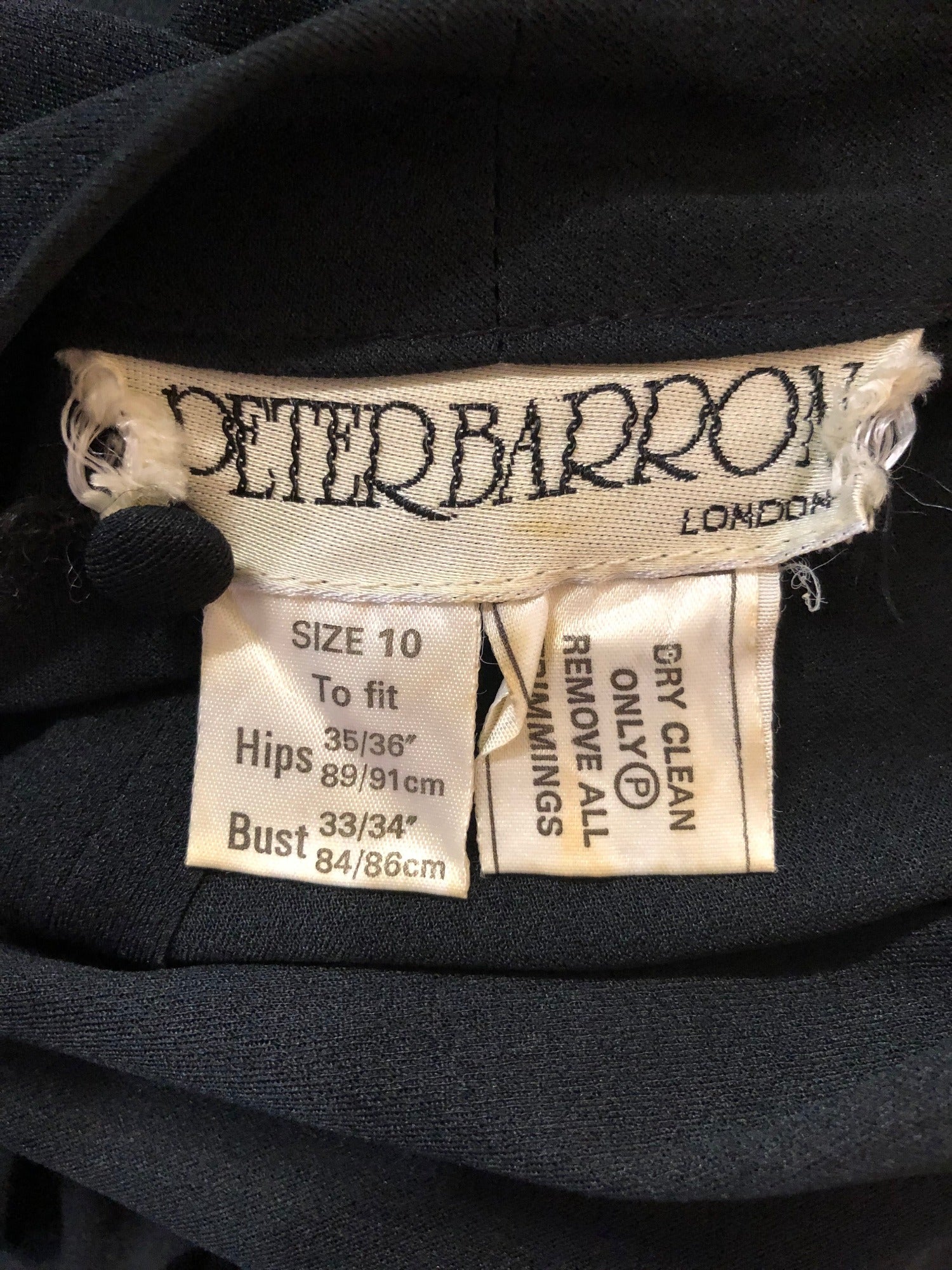 womens  vintage  Urban Village Vintage  Peter Barrow London  long sleeve dress  dress  black  8  70s  1970s