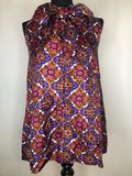 womens  vintage  top  sleeveless  retro  pussy bow  print top  Pink  multi  MOD  high neck  floral print  ethnic print  ethnic  dress  Clive Rodney  brown  Blue  60s  6  1960s