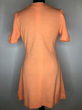 womens  vintage  v-neck design  summer dress  slip on design  rounded collar  retro  peach  orange  MOD  Kweens of Chelsea  dress  60s  1960s  10