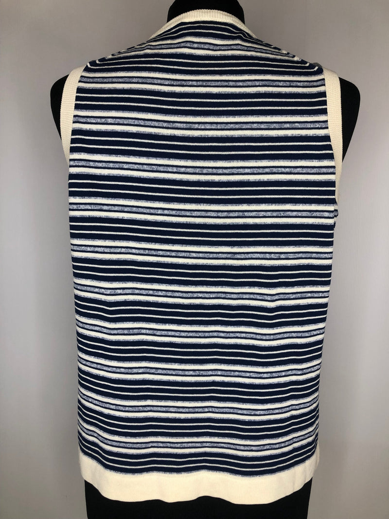 white  vintage  vest  Urban Village Vintage  urban village  top  tank  stripes  striped  patterned  pattern  knitwear  knitted  knit  cream  blue  70s  1970s  16
