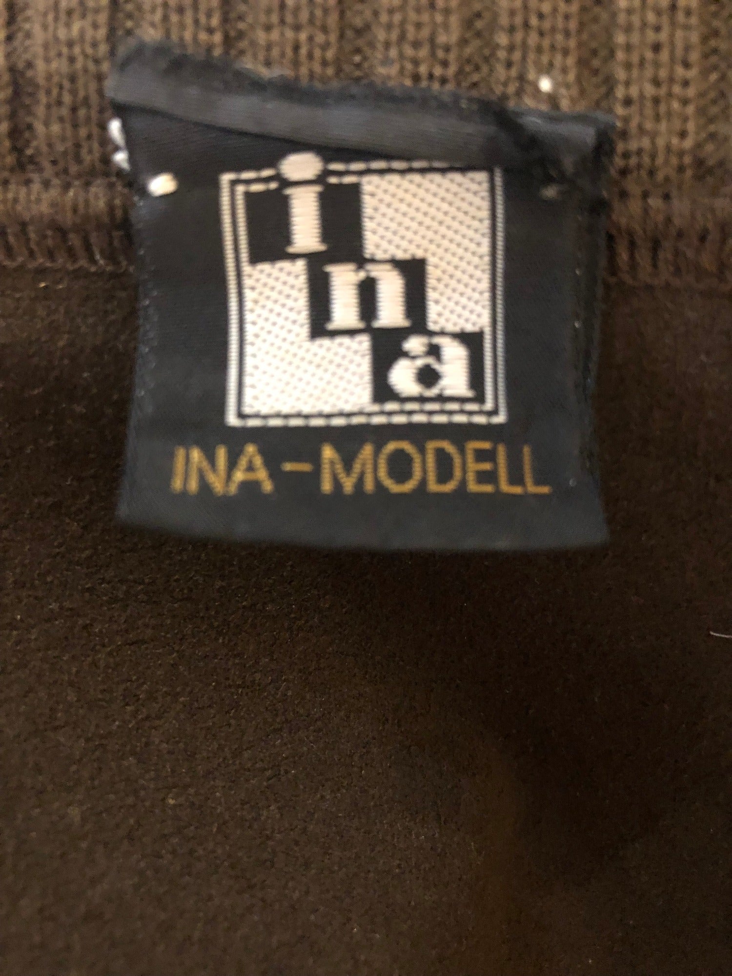 womens  Urban Village Vintage  urban village  suede  pockets  long sleeve  knitted  knit  jacket  Ina Modell  cardigan  cardi  brown  60s  1960s  14