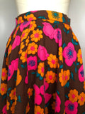 70  1970s  70s  womens  vintage  Urban Village Vintage  urban village  multi  maxi skirt  knee length  full skirt  floral print  floral  brown  6