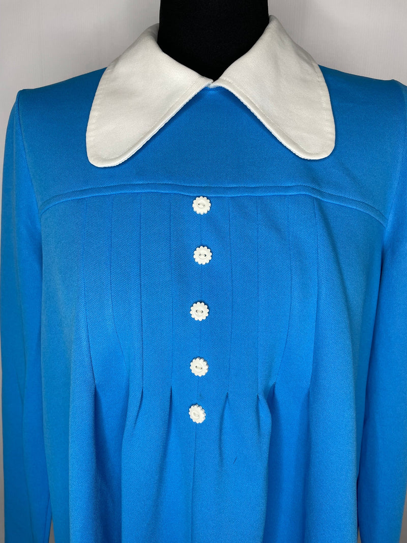 womens  vintage  Urban Village Vintage  urban village  round collar  Peter Pan collar  peter pan  mothercare  modette  mod  mini dress  maternity dress  maternity  Light Blue  Blue  Beagle collar  beagle  60s  1960s  16  14-16  14