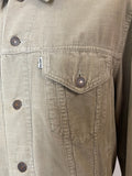 white tab  vintage  Urban Village Vintage  Size Medium  medium  M  levis strauss  levis jacket  levis  khaki  jean  jacket  Green  denim  corduroy  cord