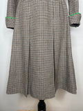 wool dress  wool  womens  vintage  Urban Village Vintage  urban village  secretary dress  secretary  scooter  round collar  retro  MOD  long sleeve  Green  dress  collared dress  collared  collar dress  collar  club check  brown  Aquascutum  8  70s  60s  6-8  6  1970s  1960s