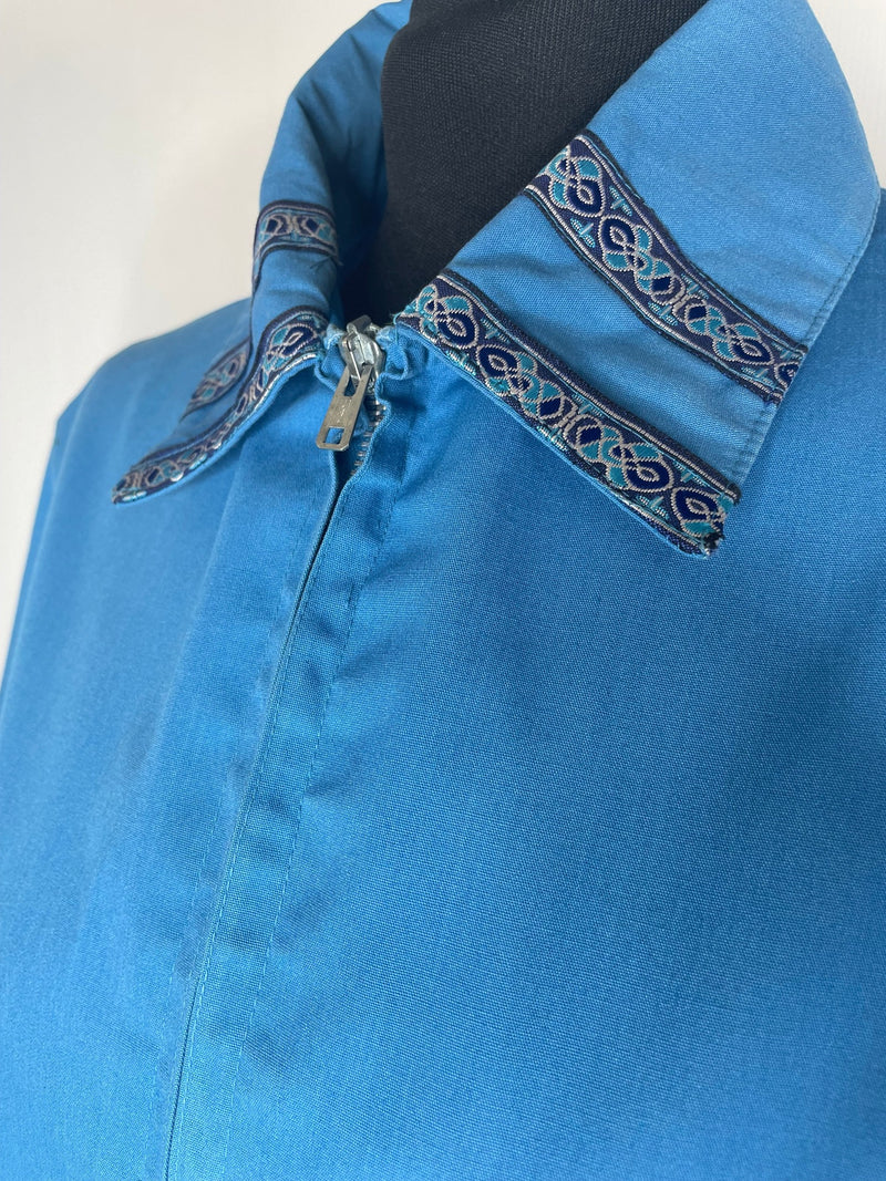 10  womens  waterproof  water repellent  vintage  pointed collar  point collar  outdoor wear  Outdoor jacket  nordic  large collar  faded  embroidery detail  embroidery  Embroidered  dagger collar  collared  collar  blue  big collar  70s  1970s