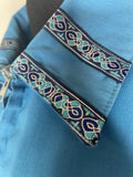 10  womens  waterproof  water repellent  vintage  pointed collar  point collar  outdoor wear  Outdoor jacket  nordic  large collar  faded  embroidery detail  embroidery  Embroidered  dagger collar  collared  collar  blue  big collar  70s  1970s