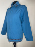 10  womens  waterproof  water repellent  vintage  pointed collar  point collar  outdoor wear  Outdoor jacket  nordic  large collar  faded  embroidery detail  embroidery  Embroidered  dagger collar  collared  collar  blue  big collar  70s  1970s