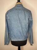 XL  vintage  Urban Village Vintage  urban village  mens  long sleeve  levis strauss  levis  levi strauss  levi  leather collar  Denim jacket  denim  collar  button  blue