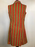 womens  vintage  Urban Village Vintage  summer dress  stripes  sleeveless  red  print dress  print  multi  floral print  floral  dress  dagger collar  Corilea Fashions  balloon sleeve  70s  1970s  12