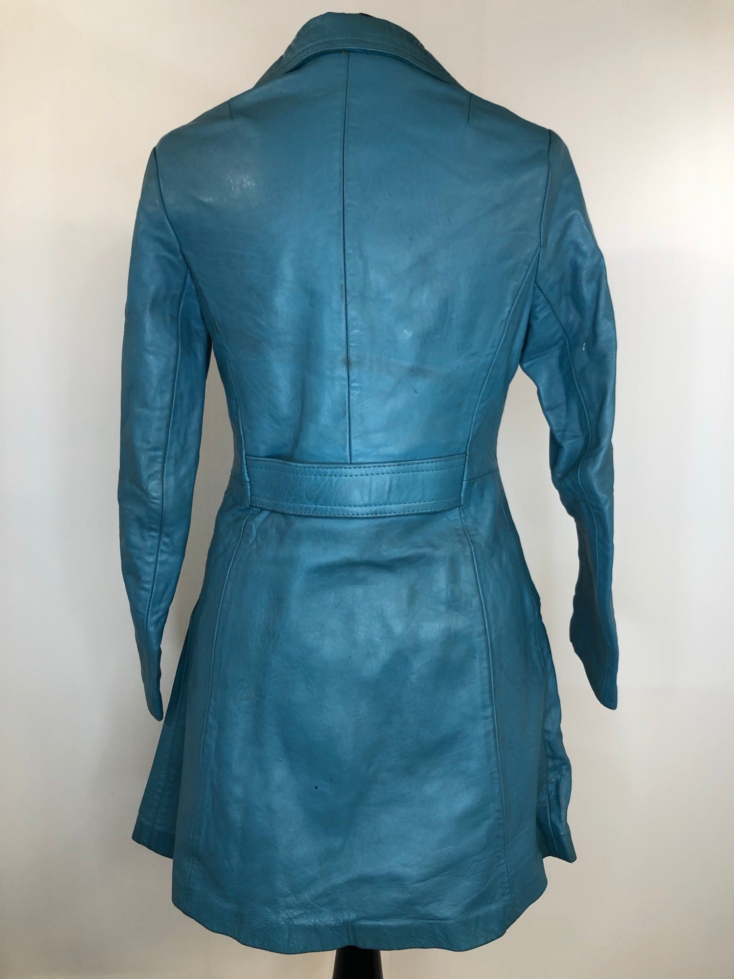 womens coat  womens  vintage  Urban Village Vintage  Suede Court  MOD  Leather Coat  leather  jacket  coat  blue  60s  1960s  10