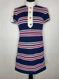 1960s Striped Mod Mini Scooter Dress - UK 10