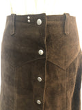 womens  vintage  Urban Village Vintage  urban village  Suede  Skirts  skirt  sand  retro  press stud fastening  MOD  Mini Skirt  knee length  brown  autumnal  autumn  A-Line  8  70s  70  1970s