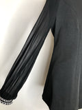 womens  vintage  Urban Village Vintage  tunic top  silver stitch  retro  mini dress  mini  micro mini  metallic stitch  high neck  dress  brown  black  70s  1970s  14